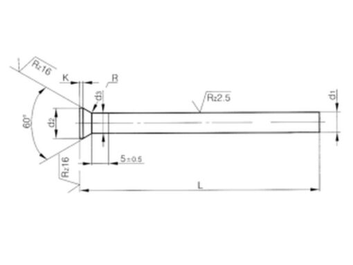 Ejector Pins, DIN 1530, Type D – Hardened